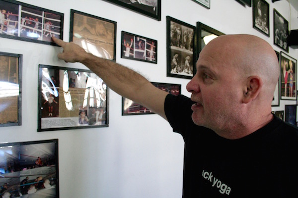Veteran Boxer's Gym Fights for Survival 7 Between the movie posters and signed boxing paraphernalia on the walls of his gym, Fusaro also keeps some remnants of his own career in the ring. Photo by Yannic Rack.