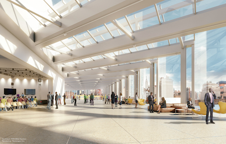 Cuomo Offers Bold Pledges to Finish the Job at Penn Station, Expand Javits Center 4 A rendering of the interior of the expanded Javits Center. | FXFOWLE EPSTEIN/ NEOSCAPE, INC