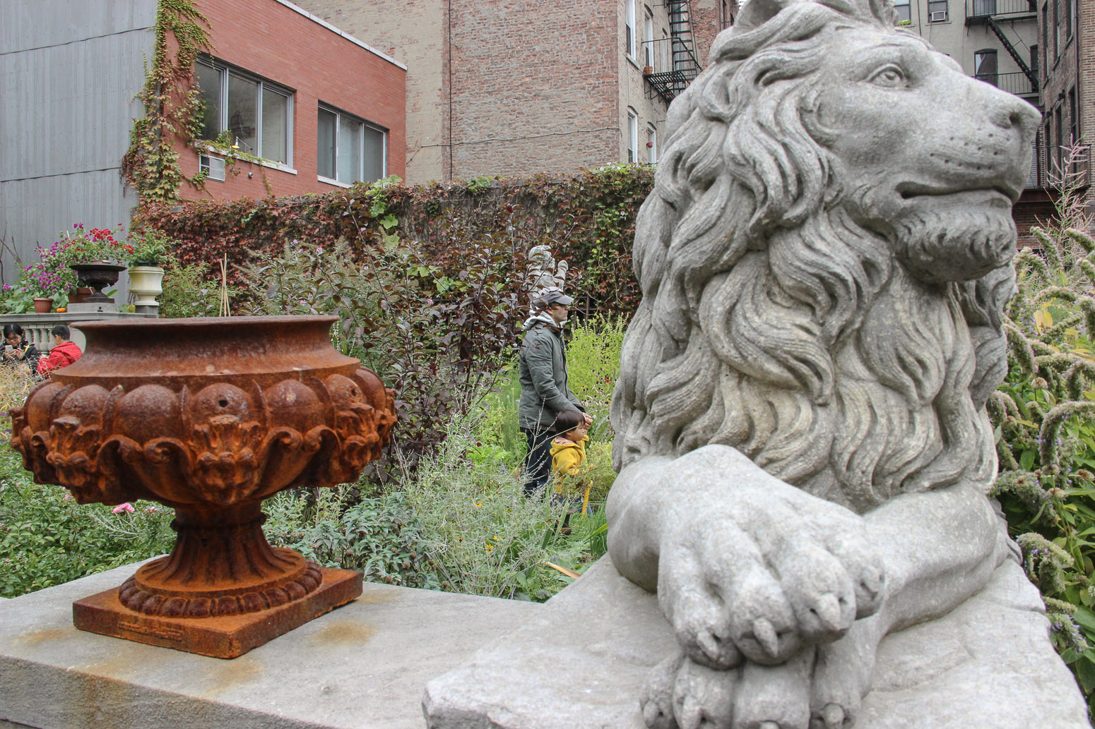 One of the many architectural monuments in the unique garden space.