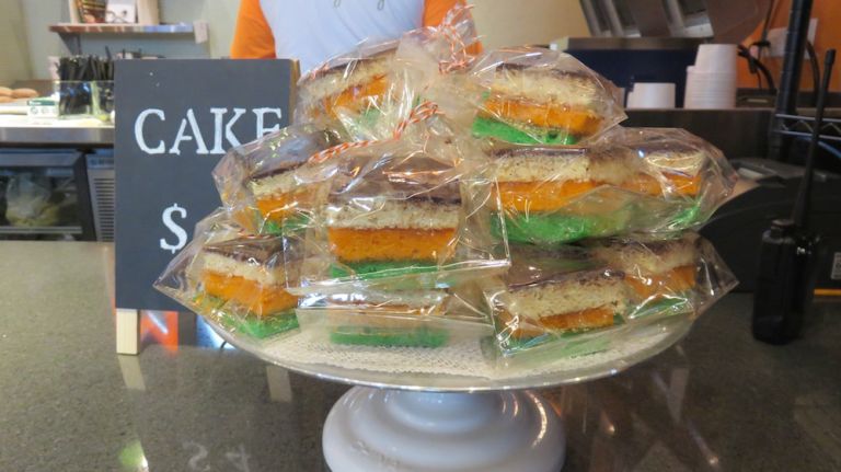 The Pennsy: Penn Station food makes a giant leap with Mario Batali, Pat LaFrieda, Marc Forgione, more 27 At Mario by Mary, grab a pretty cake square.