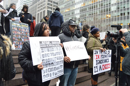 Beyoncé’s Friends Greatly Outnumber Detractors at Post-Super Bowl Face-Off 1 Counter-protesters affiliated with Black Girl Rising! and Black Lives Matter turn out in support of Beyoncé. | JACKSON CHEN