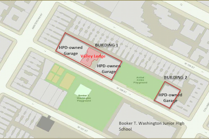 West 108th Street Transitional Housing Dramatically Expanding With Permanent Units 1 Three land parcels, currently housing parking garages will be added to the West Side Federation for Senior and Supportive Housing’s Valley Lodge on West 108th Street. | WSFSSH
