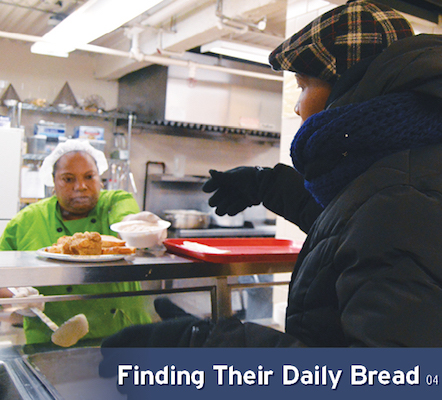 Finding Their Daily Bread 1 Marion, a pantry staffer, serves some hot oatmeal to Theresa D., a frequent New York Common Pantry guest. | JACKSON CHEN