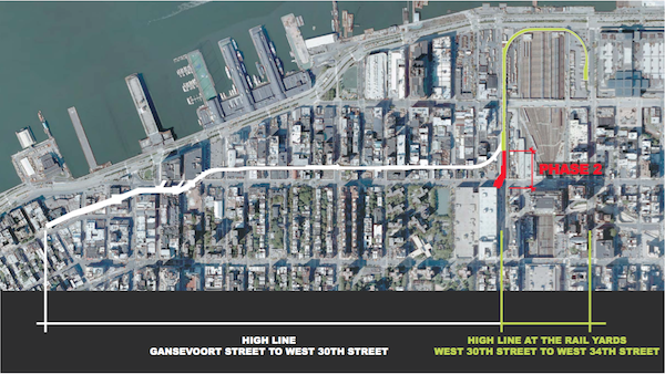 High Line ‘Spur’ Will Have Plaza, Plants, Public Art 2 Construction for Phase 2 is scheduled to start in late 2016. Image from Google Maps, courtesy Friends of the High Line.