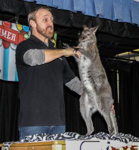 Photo by Tequila Minsky An adorable wallaby hopped on stage at the animal show. 