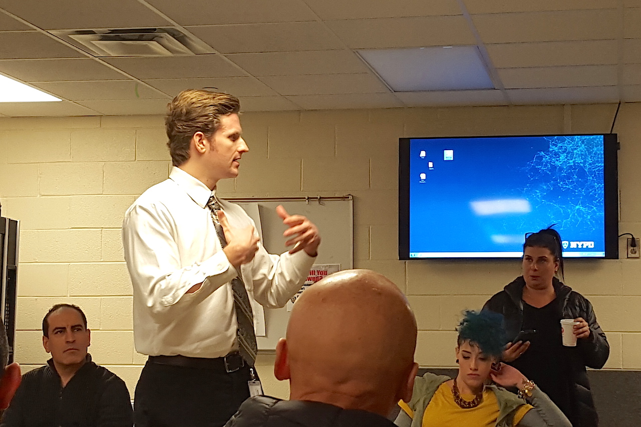 Crime is down in the East Village’s 9th Precinct 2 Brian McCullough from the C.C.R.B. also had positive news to tell the meeting.