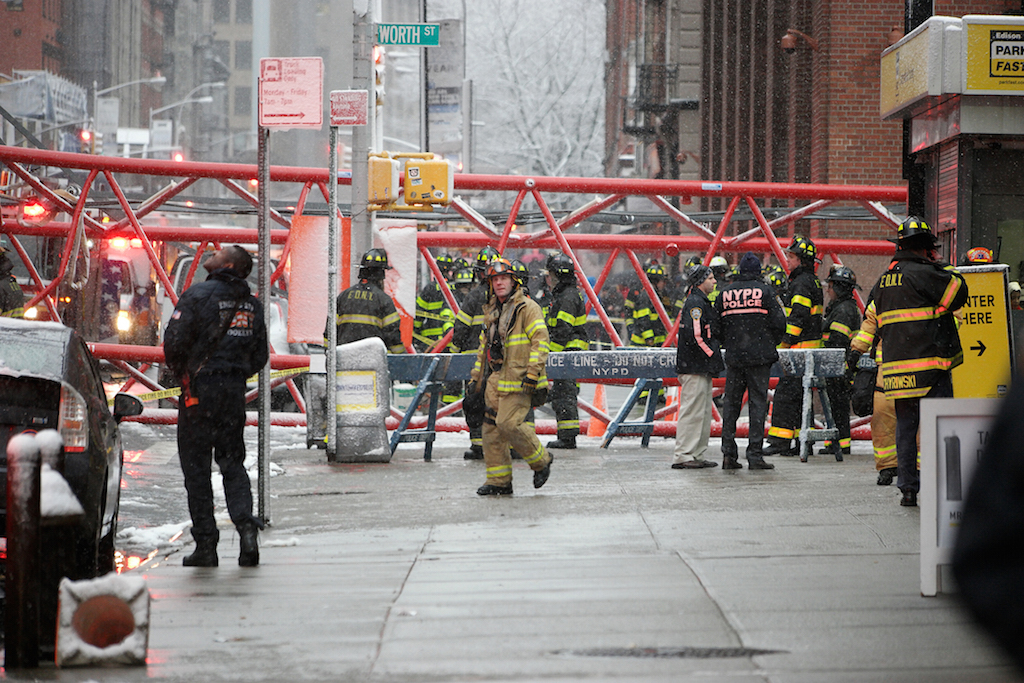 Firefighters and police swarmed the scene after the terrifying accident.