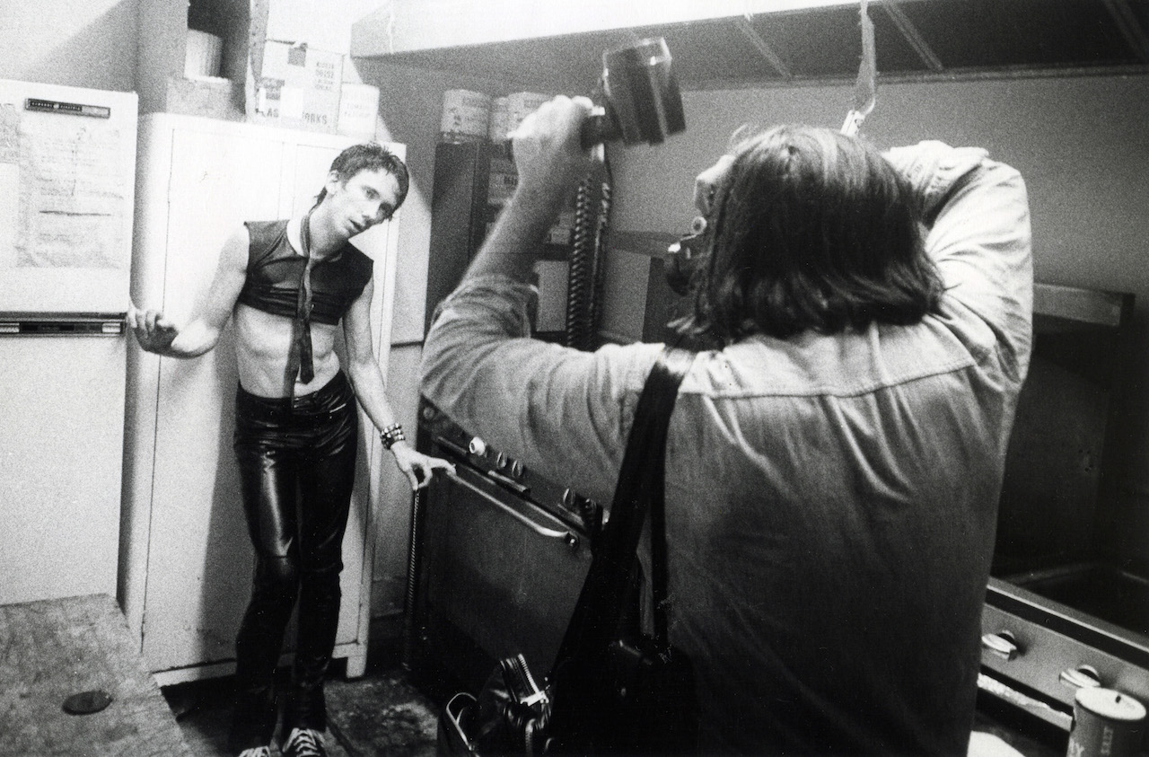 Stiv Bators of the Dead Boys in 1977 inside the kitchen at CBGB, which later was converted into a dressing room. Legend has it that no one would eat the chili when Bators was in the kitchen, fearing he had added his bodily fluids to it.   Photos by Godlis 