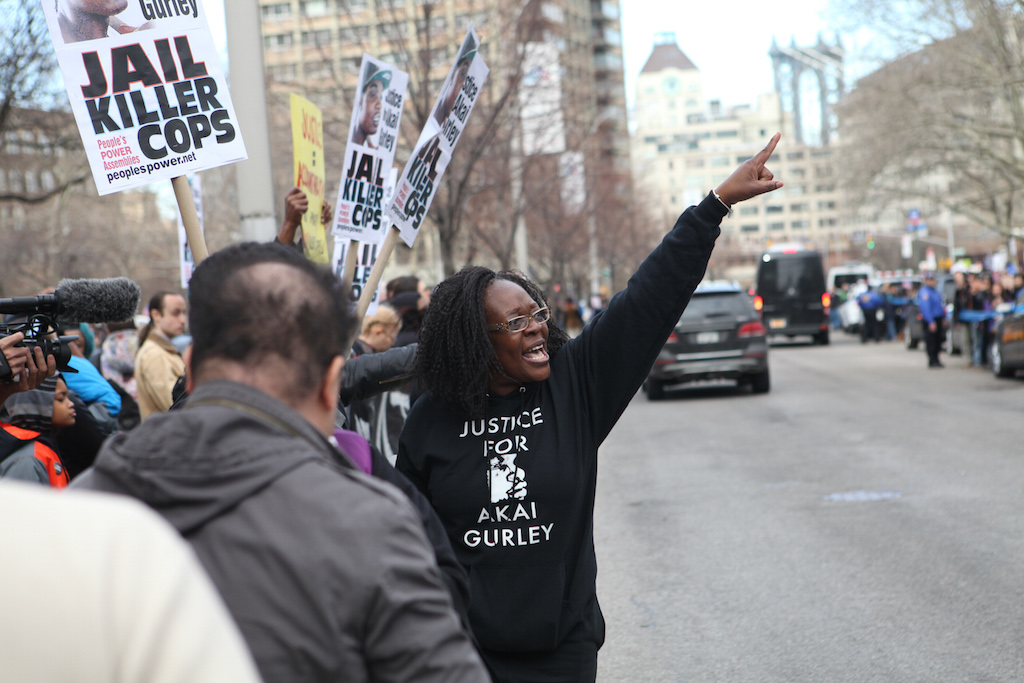 2-20-16  Pro-Peter Liang demonstraters face off with Black Lives Matter protesters - Speakman