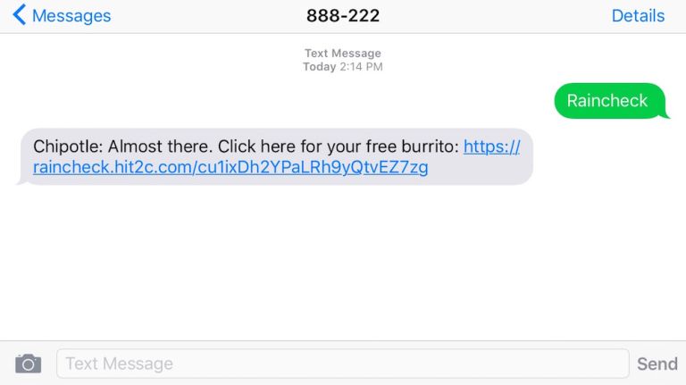 Chipotle is giving out rainchecks for free burritos.