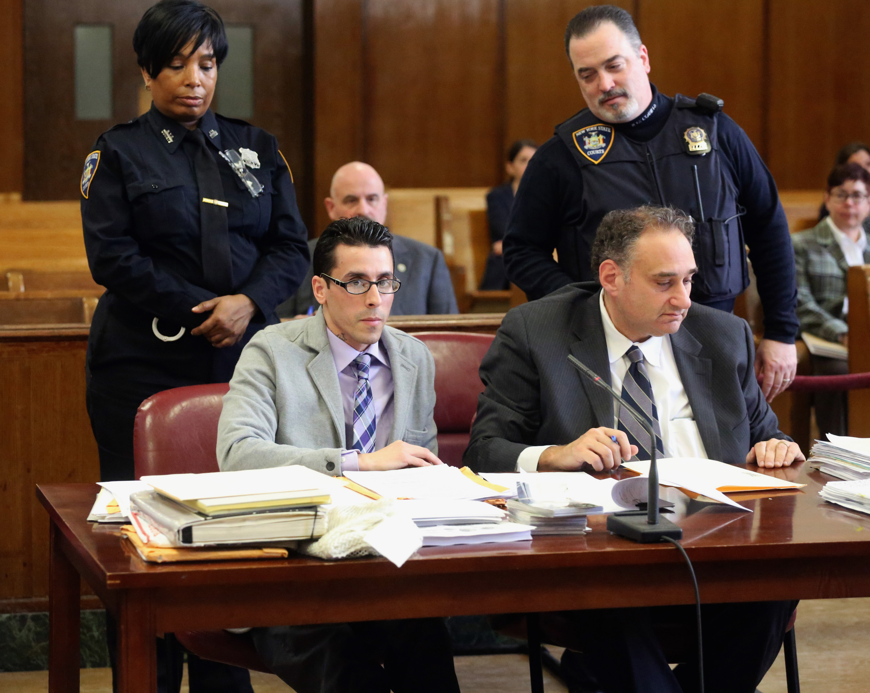 Witnesses testify in Carson murder case 1 Elliot Morales, left, seated next to his legal adviser, Adam Freedman, on the first day of testimony in Morales’s trial on charges of second-degree murder as a hate crime in the 2013 slaying of Mark Carson at W. Eighth St. and Sixth Ave. near a $1 pizza place. Photo by JEFFERSON SIEGEL