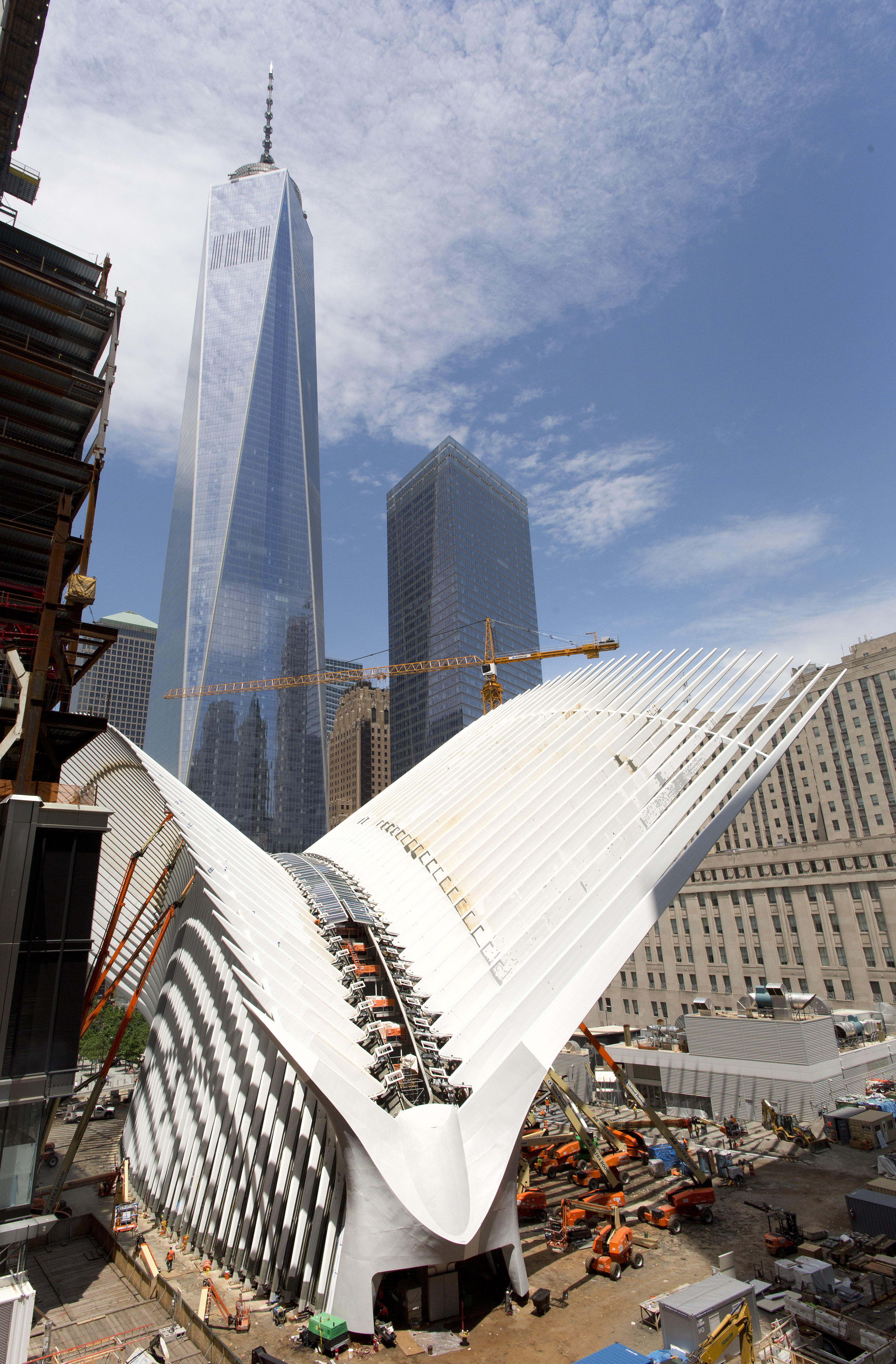 Photo by Associated Press / Mark Lennihan The Oculus transit hub, designed by Santiago Calatrava, has been under construction for more than a decade — and it’s not quite done yet, despite its scheduled opening next week.