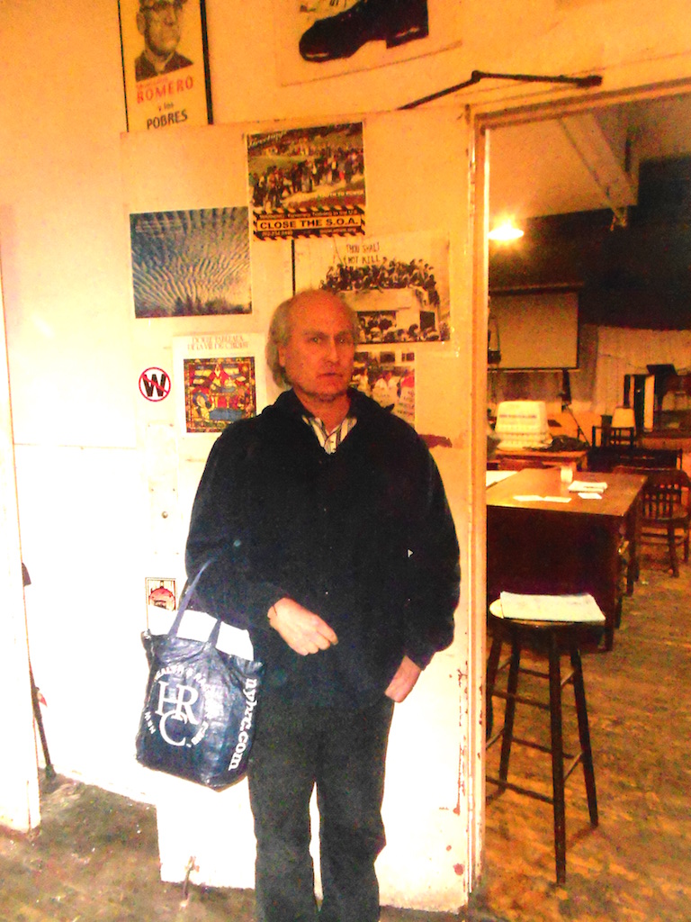 Robert Reiss at a Friday night meeting at The Catholic Worker’s Maryhouse on E. Third St.   Photo by Mary Reinholz