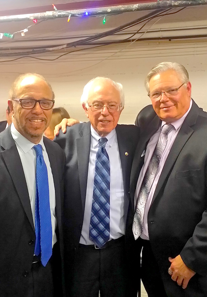 From left, Arthur Schwartz, Bernie Sanders and former state Senator Tom Duane at a recent Sanders event in New York. Duane has endorsed Sanders, but has not endorsed Schwartz.