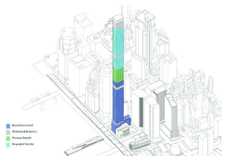 Supertall after all: Developer cleared to build 1,436-foot tower at Seaport 1 Image by China Oceanwide Holdings This diagram shows how tall the new owners of the 80 South St. site could legally build now that the city has approved a massive sale of air rights from Howard Hughes Corp. to China Oceanwide Holdings, which could result in a nearly 1,500-foot-tall tower at the Seaport.