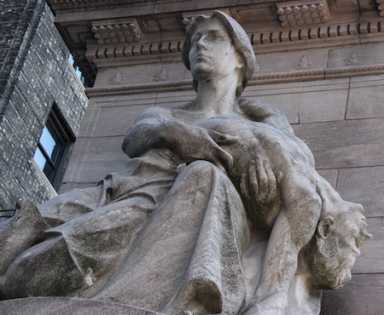 From the Firemen’s Memorial–its sculptures are titled “Duty” and “Sacrifice.”