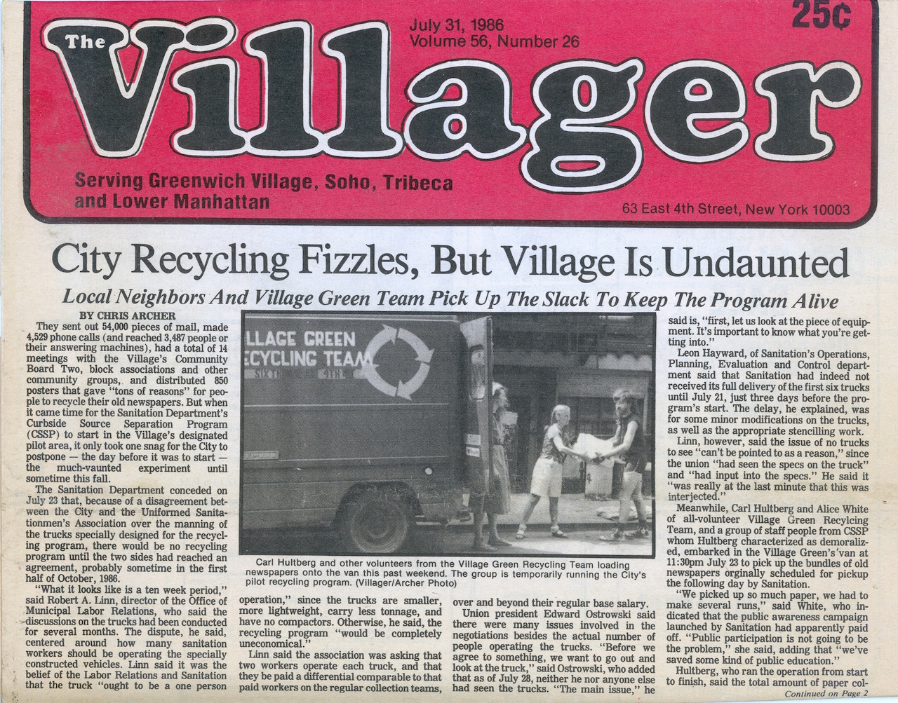 Purple, pedicabs, a push for recycling: A look back at New York’s ‘Eco ’80s’ 16 garden, the Villager
