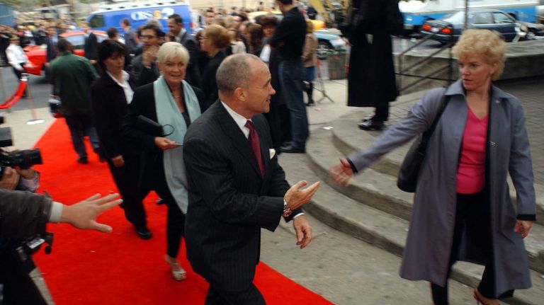 NYPD Commissioner Ray Kelly arrives at the Tribeca Film Festival on May 8, 2002.