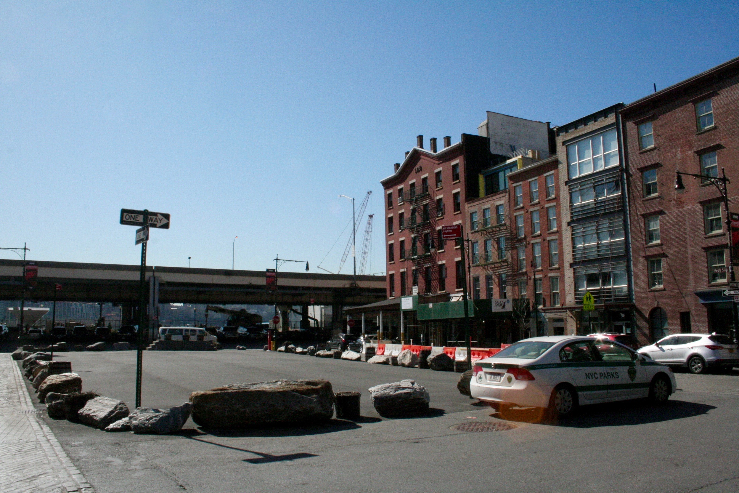 Seaporters hoping for Peck Slip slip-up 2 Photo by Yannic Rack Seaport residents would rather keep the blacktop plaza as is, offering an open, flexible-use space.