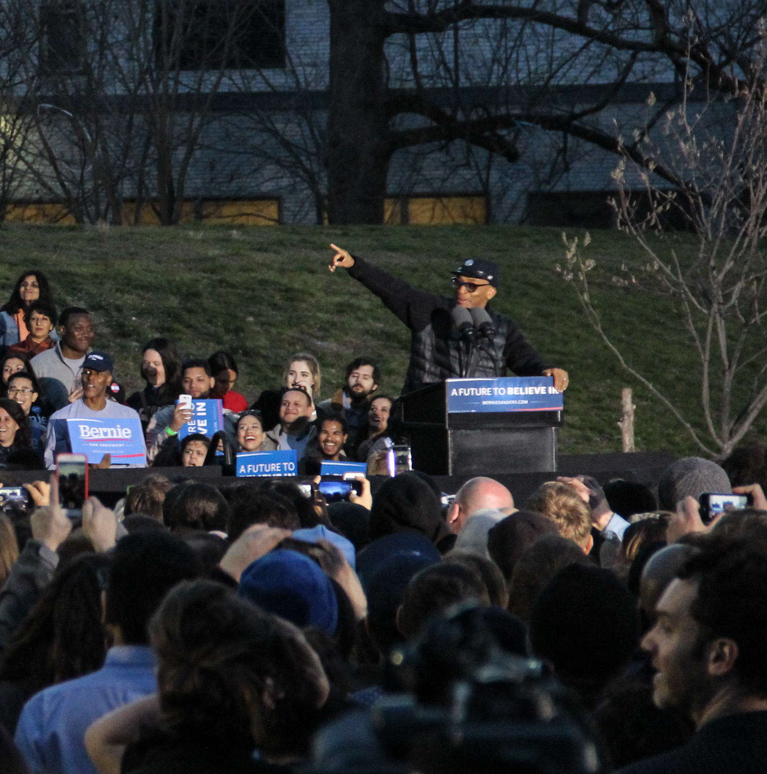 Spike Lee rallied the crowd and told them to "do the right thing." Photo by Tequila Minsky