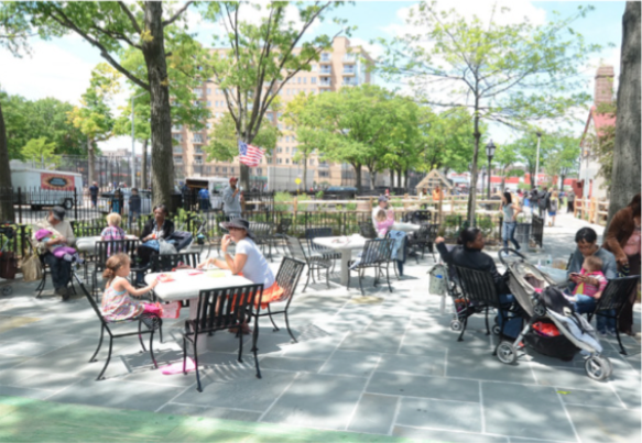 Planting Ideas for Chelsea’s Next Green Oasis 2 Seating space such as this was a big favorite at the design meeting, and will therefore likely find a place at the 20th Street Park. Image courtesy NYC Department of Parks & Recreation.