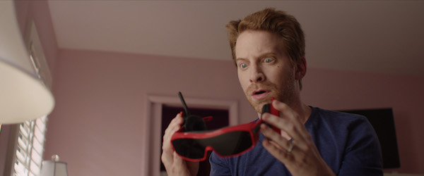 Run to, run from: Egan takes on TFF 2 Seth Green in the Christmas-themed segment of “Holidays.”