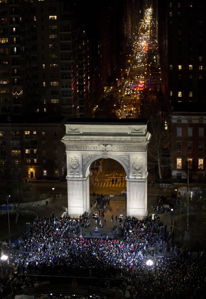 Associated Press / Mary Altaffer The Apr. 13 Sanders rally drew a record-breaking crowd of 27,000 to Washington Square Park.