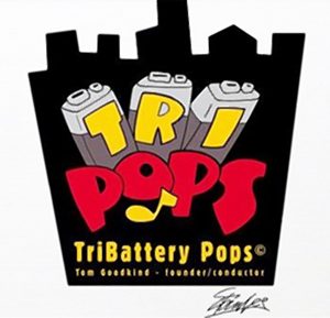 TriBattery Pops The band’s logo was created by Marvel comics legend Stan Lee, a friend of bandleader Tom Goodkind since they were neighbors in Hewlett Harbor, Long Island.  