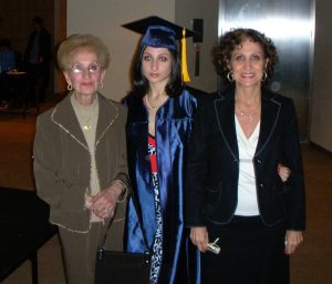 Hovitz family Hovitz, flanked by her mother and grandmother, graduated high school at age 17, despite spiraling into depression and alcoholism due to her still-undiagnosed post-traumatic stress disorder.