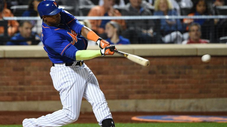 Yoenis Cespedes hit 17 home runs in 57 games for the Mets in 2015.