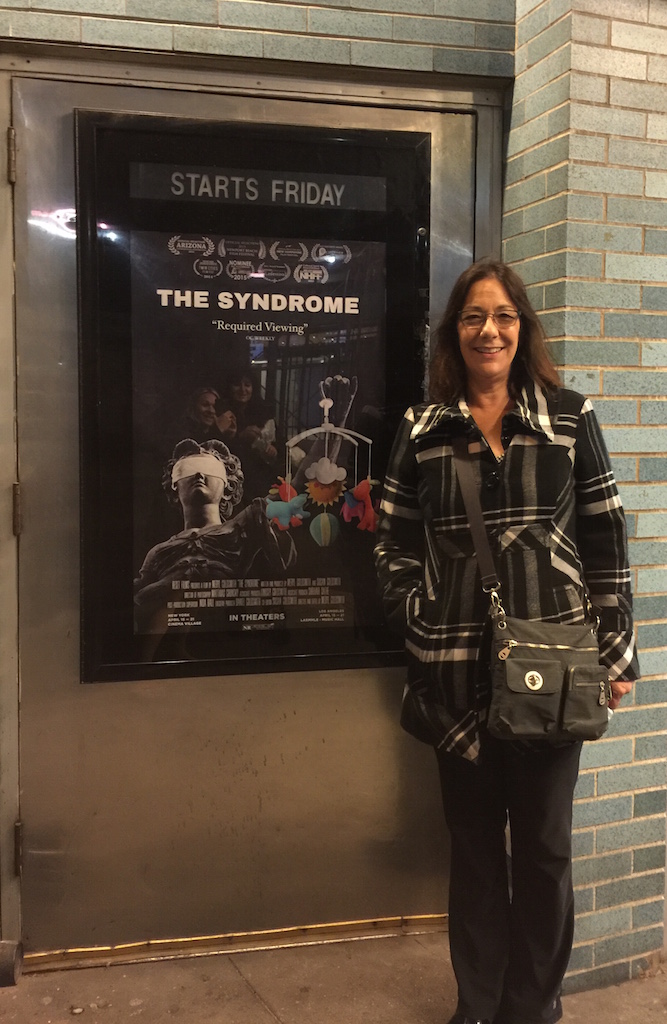 Susan Goldsmith outside Cinema Village, where her new documentary, “Syndrome,” is currently screening.
