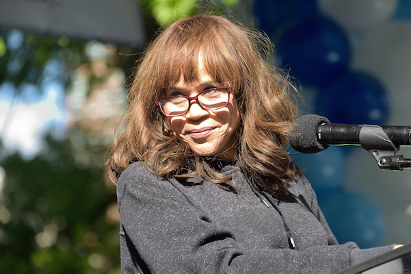 Rosie Perez, of “The View,” addresses the AIDS Walk Crowd. | DONNA ACETO 