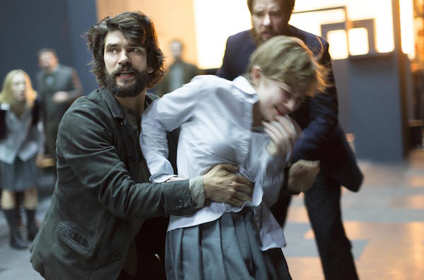 Conjuring Still 1 Ben Whishaw, Tavi Gevinson, and Jason Butler Harner Ivo Van Hove’s production of Arthur Miller’s “The Crucible.” | JAN VERSWEYVELD
