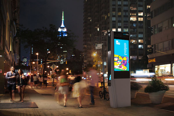 Preservationists say that the size and advertising content on LinkNYC kiosks threaten the character of historic districts. | LINK.NYC 