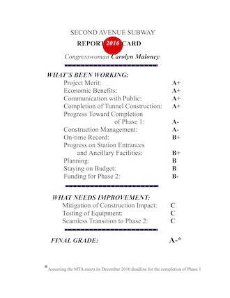 Left Back Repeatedly, Second Ave Subway Wins A- From Maloney 2 CHEN-report-card-subway-IS