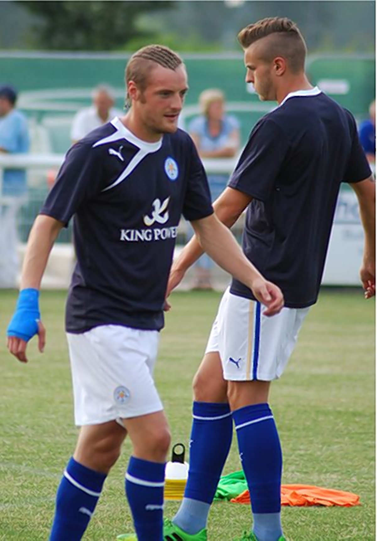 English striker Jamie Vardy, left, has become the poster boy for the late-blooming star athlete.