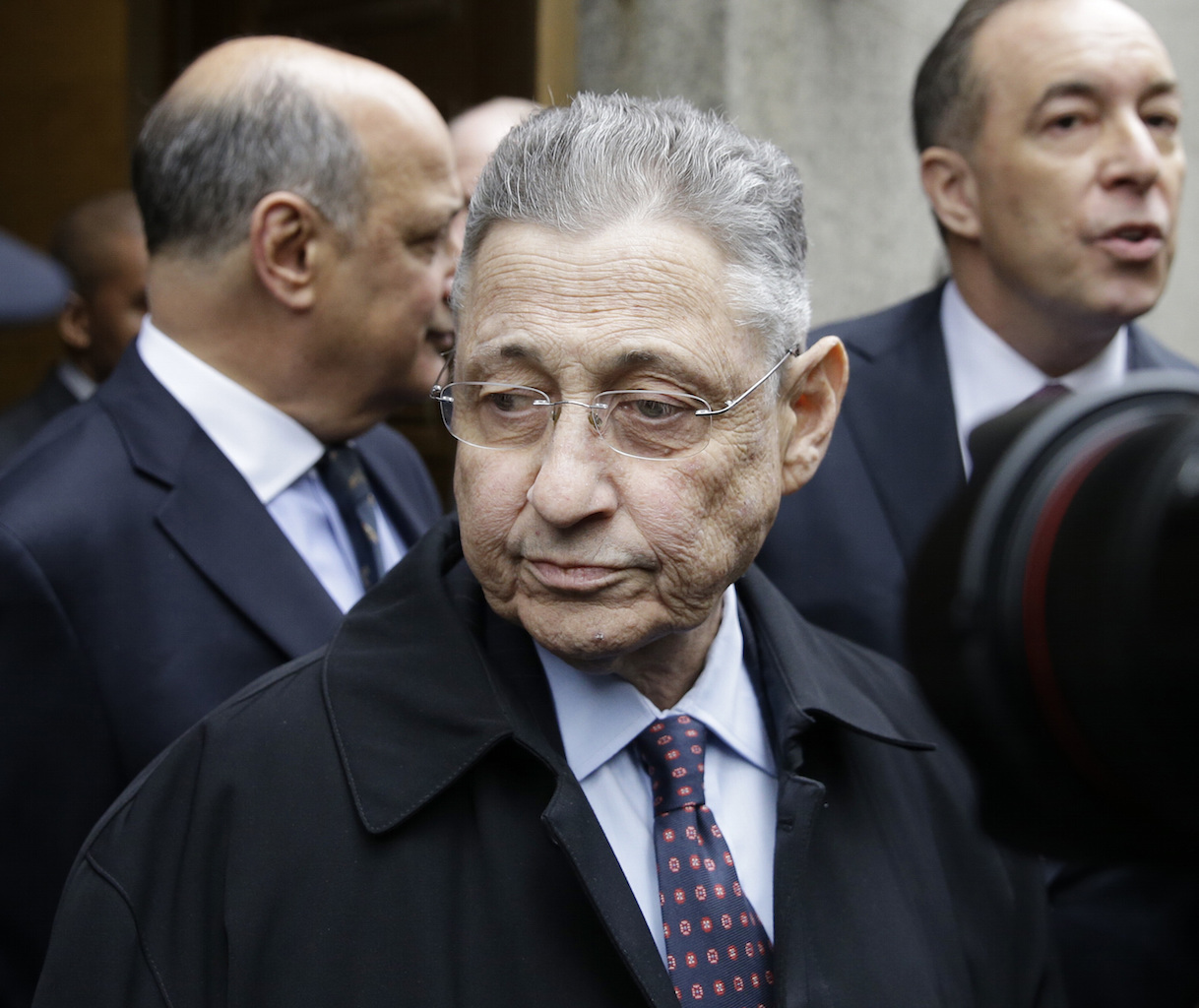 With an unfamiliar look of resignation on his face, the once-powerful former Assembly Speaker Sheldon Silver leaving court on Tuesday. AP Photo/Seth Wenig