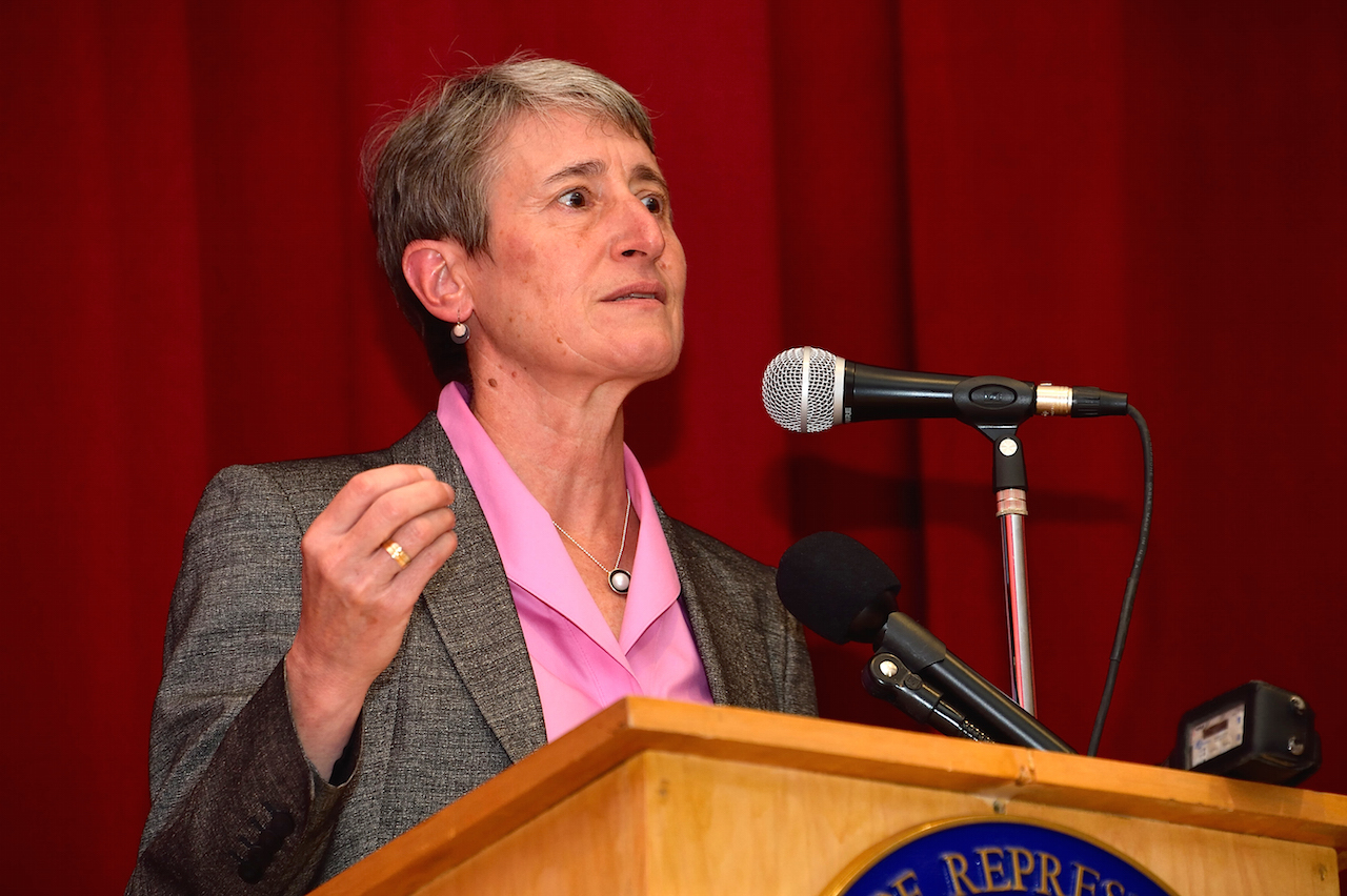 Secretary of the Interior Sally Jewell, who will make a recommendation to President Barack Obama on establishing a national park, at Tuesday’s hearing. Photo by Donna Aceto