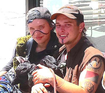 Keep on rolling — around the country and town 3 A better view of Max's and Beck's facial tats.