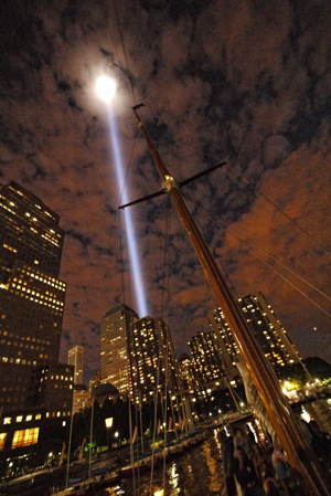 Scuttled! Longtime marina tenants claim new management is sinking their business 3 Photo by John Bentham The Ventura was among the many vessels that helped evacuate thousands of New Yorkers stranded in Lower Manhattan following the terrorist attacks of 9-11, seen here commemorated by the Towers of Light in the background.