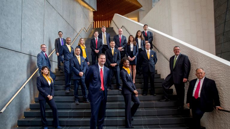 10 Hudson Yards welcomes first tenant: See pictures 15 Related Management employees pose on the steps of 10 Hudson Yards on 30th Street and 10th Avenue on May 31, 2016. The luxury brand moved into its new headquarter at the building.