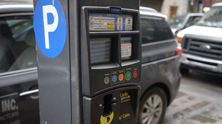 parking meter side view