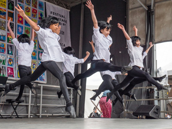 Ghosts, moves busted at Tribeca Film Festival street fair 3 Local dancing troupes brightened up the drizzly day with their energetic performances.