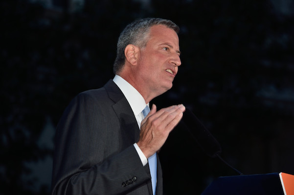 Mayor Bill de Blasio addresses the crowd. | DONNA ACETO 