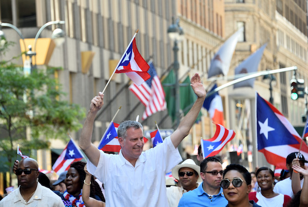Marching Up Fifth in Celebration of Puerto Rican Culture 13 Mayor Bill de Blasio.