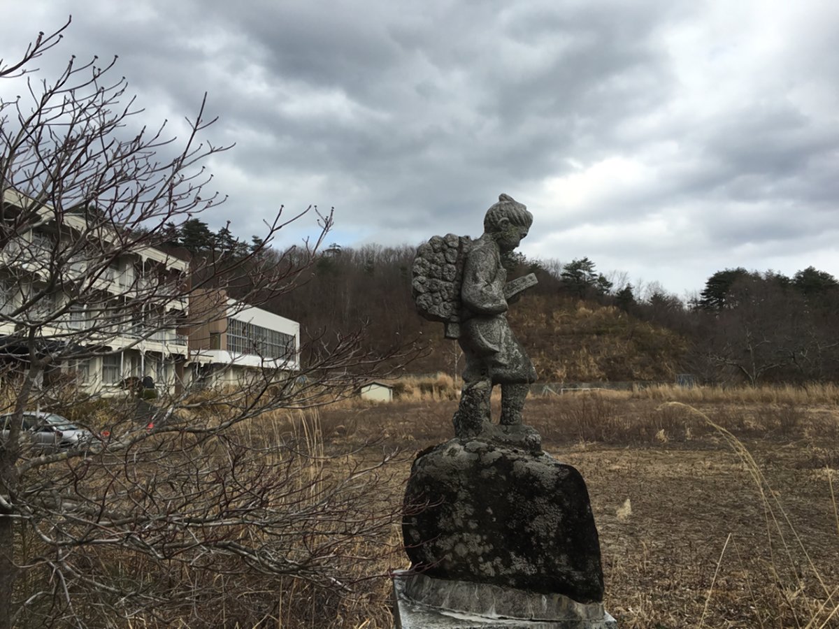 An abandoned school in Namie, Fukushima, due to the high radiation.