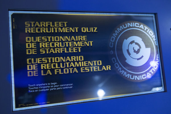 Before officially entering the exhibition, a quiz sets the stage for a series of aptitude tests that will determine your focus as a Starfleet cadet. © Erika Kapin Photography.