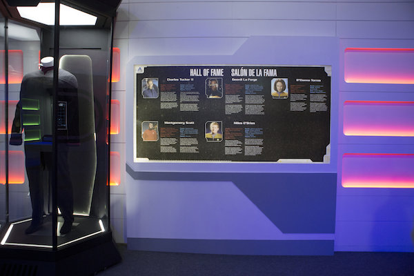 The Engineering “Hall of Fame” is among several wall hangings that give cadets a primer on Starfleet history. © Erika Kapin Photography.