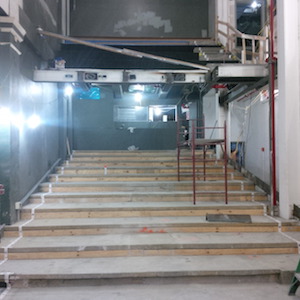 The Francis J. Greenburger Mainstage space, after its ceiling height was raised to accommodate a new balcony. Courtesy Irish Rep.