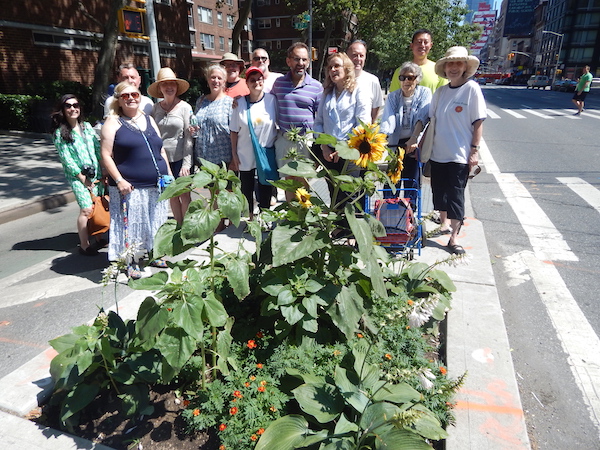 Annual Tour Touts Perennial Tale of Urban Gardening 2 Members of the Chelsea Garden Club on their annual tree pit tour. Photo by Jane Argodale.